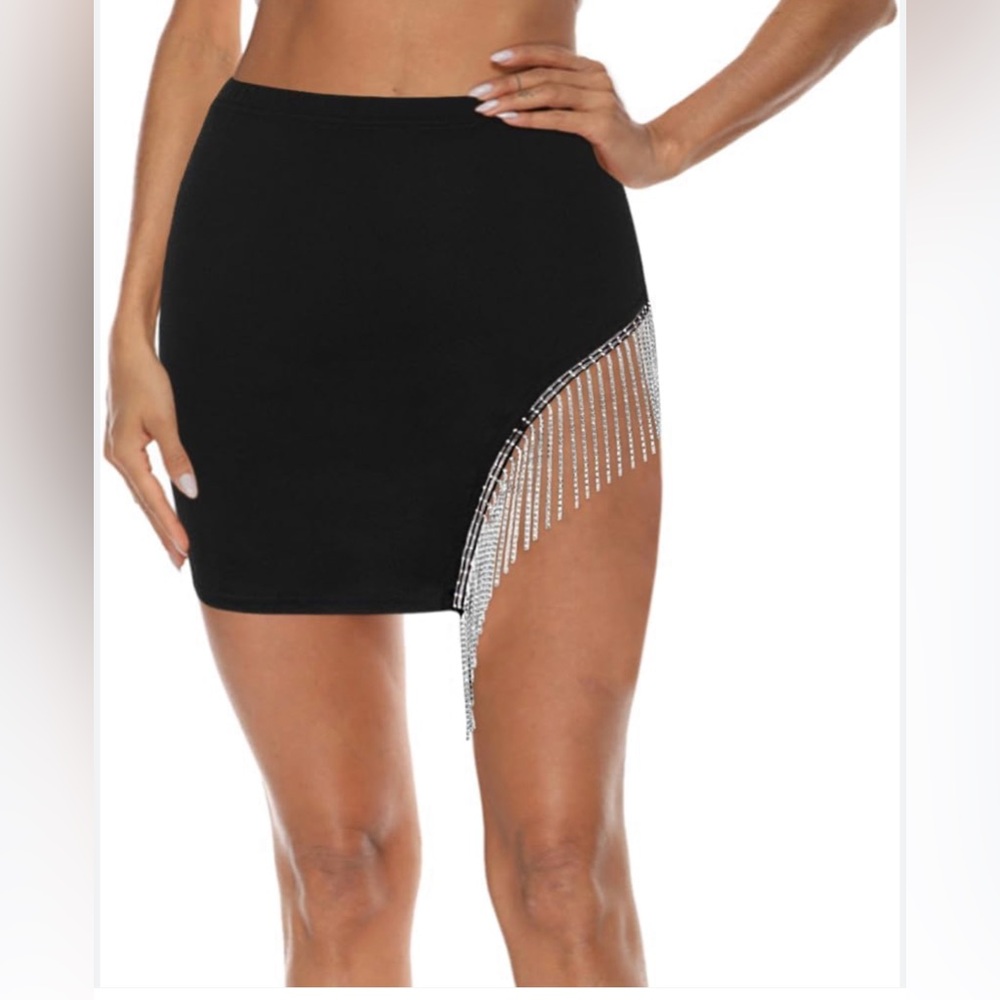 Fashionova bling black mini skirt size